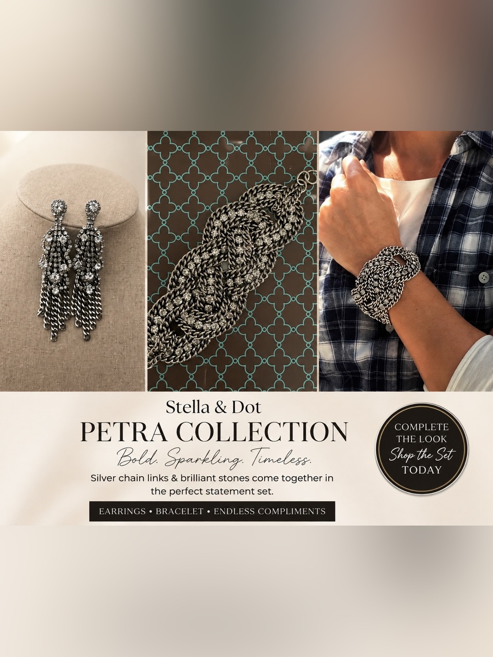 Stella and Dot Petra Earrings and Bracelet Set